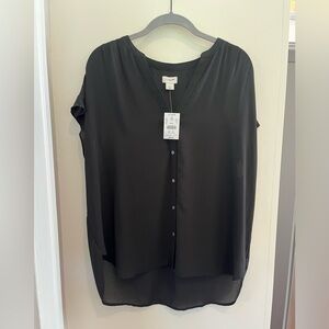Black J Crew Button Down Top Size L